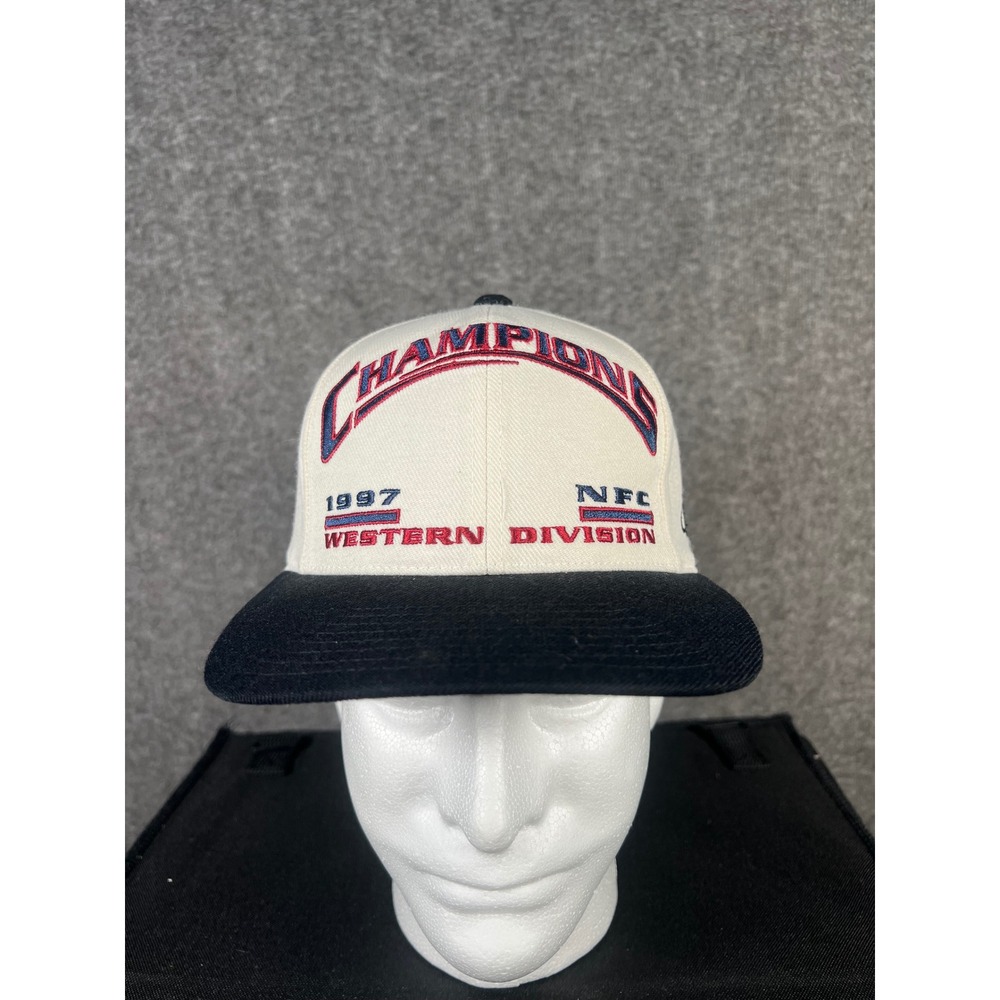 Vintage 1997 NFC Western Division Champions Snapback Hat Logo Athletic NFL Cream